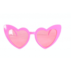 Sunglasses Heart - Hot Pink with Pink Lens